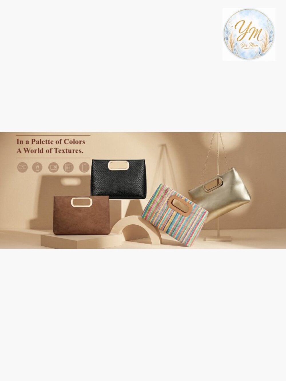 Women Clutch Purse Evening Handbag Wedding Party Formal Bag with Chain - Picture 7 of 7